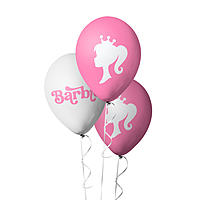 The Magic Balloons- Barbie Theme Balloons Latex Balloons For Barbie Theme Parties Pack of 21pcs 20pcs of Pink and White balloons And A Banner Party Supplier For Birthday.