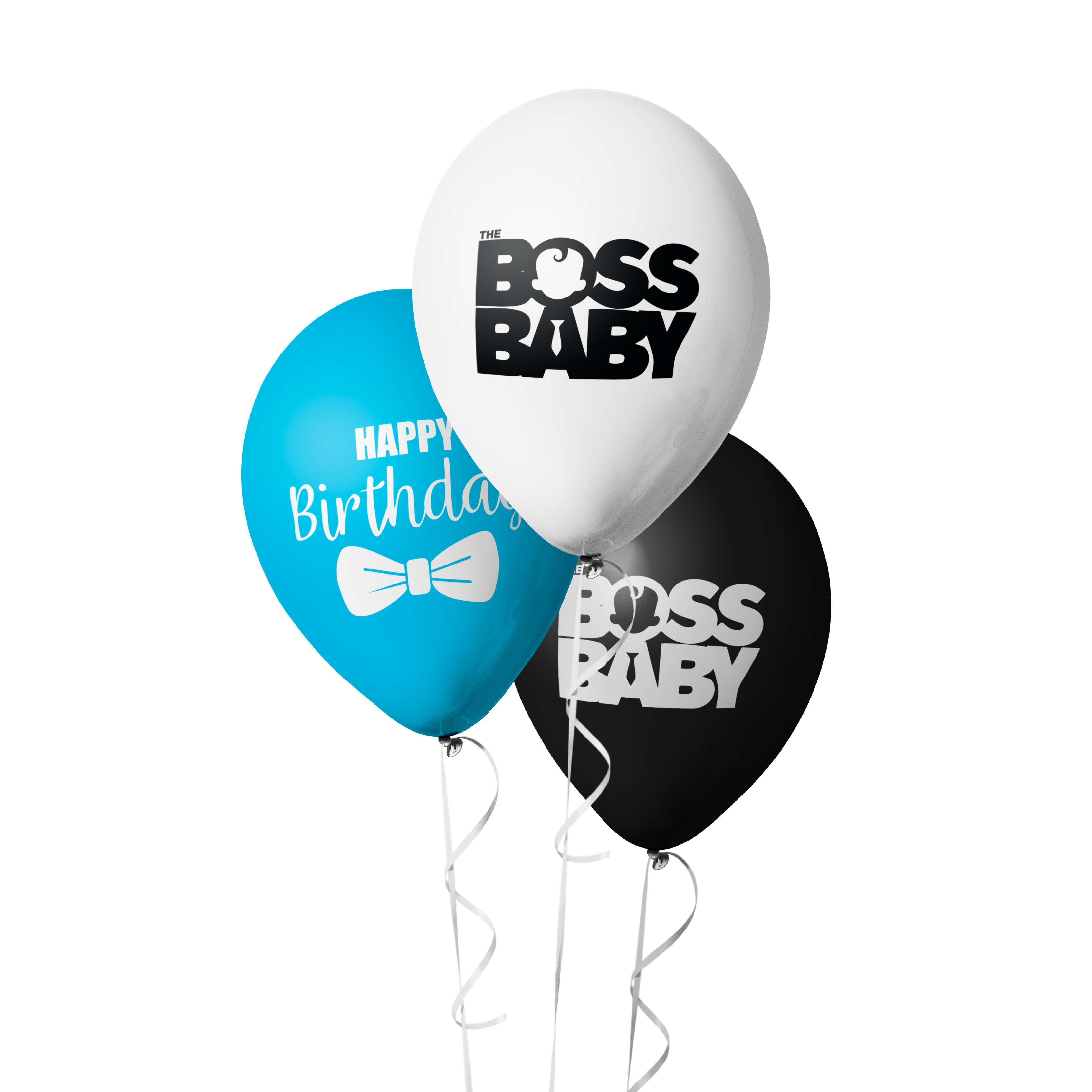 The Magic Balloons-Boss Baby Happy Birthday Balloons for Party Décor with Blue, White & black balloons. Boss Baby Happy Birthday latex balloons for Birthday Decoration/Party Supplies-Pack of 30 pcs