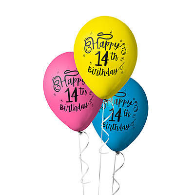 The Magic Balloons- Make Your 14th Birthday Bash Pop with our 30-Piece Balloon Decorations Pack in Pink, Blue, and Yellow - Perfect for Boys and Girls!