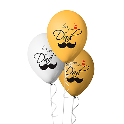 The Magic Balloons- I Love You Dad Balloon for Happy Birthday Father's Day Best Dad Ever Balloon Decoration for Father’s Day Party Gold & White metallic Balloons Pack of 30 pcs-181437
