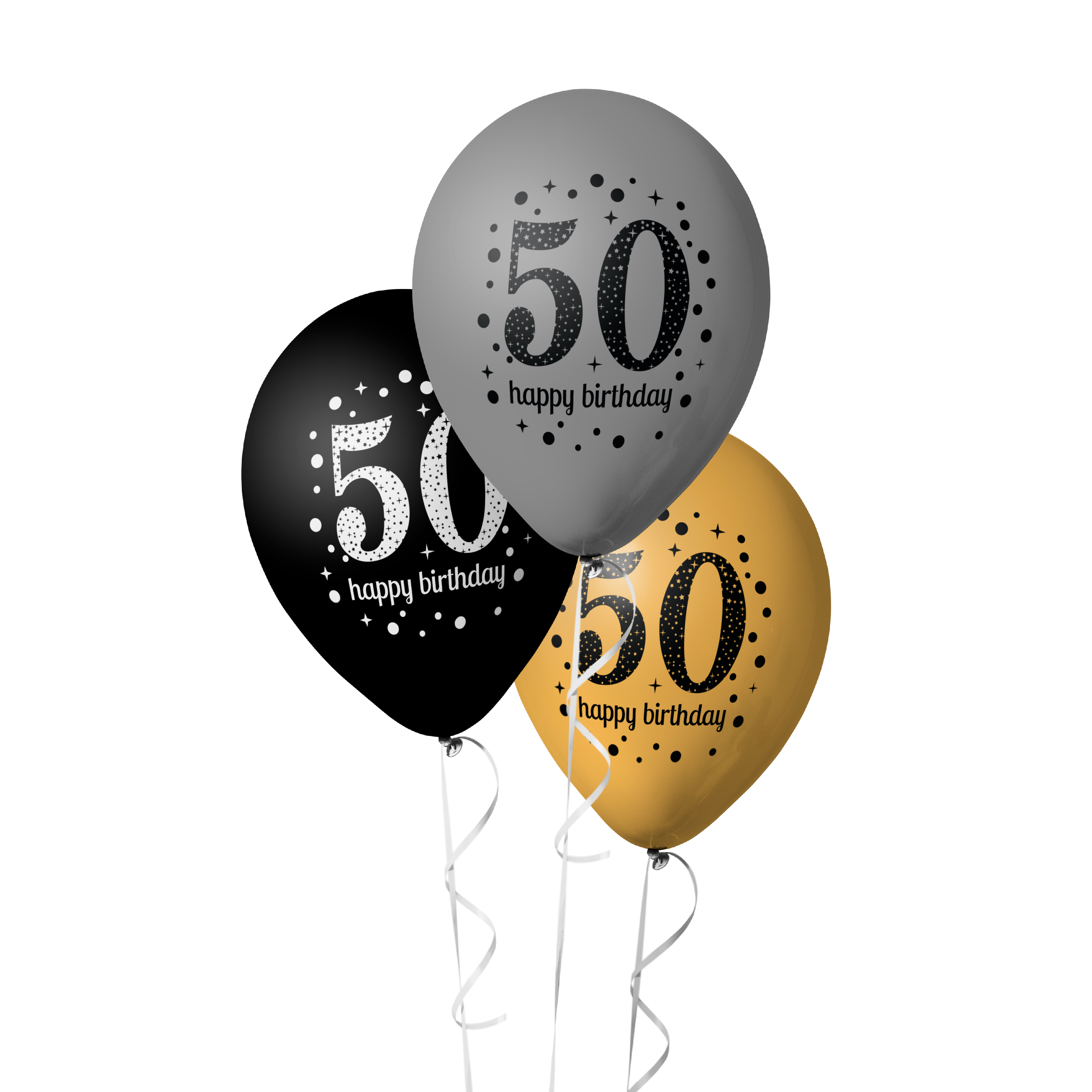 The Magic Balloons Store- Happy 50th Birthday Balloons pack of 100 pcs-181227