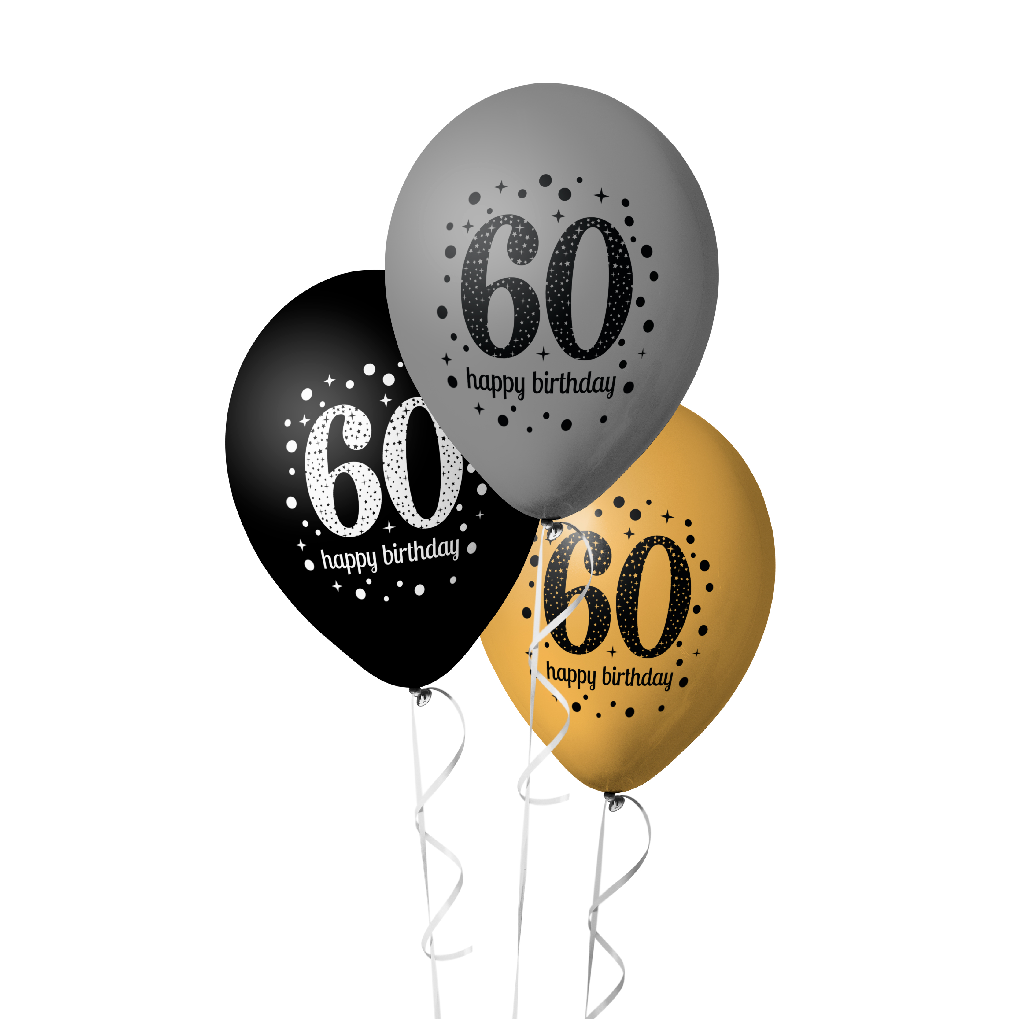 The Magic Balloons Store- Happy 60th Birthday Balloons pack of 80 pcs-181229