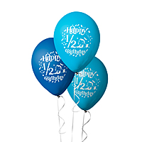 The Magic Balloons - Happy Half Birthday Decoration Metallic Balloons 1/2 Birthday Pack of 10pcs | 12” Blue and Sky Blue Half Birthday Balloons Perfect for Boys | Party Supplies