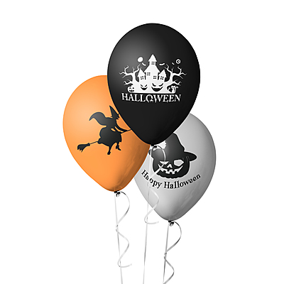 The Magic Balloons– Halloween Theme Decoration Balloons With Banner Latex Balloons For Halloween Party Supplies Pack of 21pcs Multicolour Balloons with Halloween banner