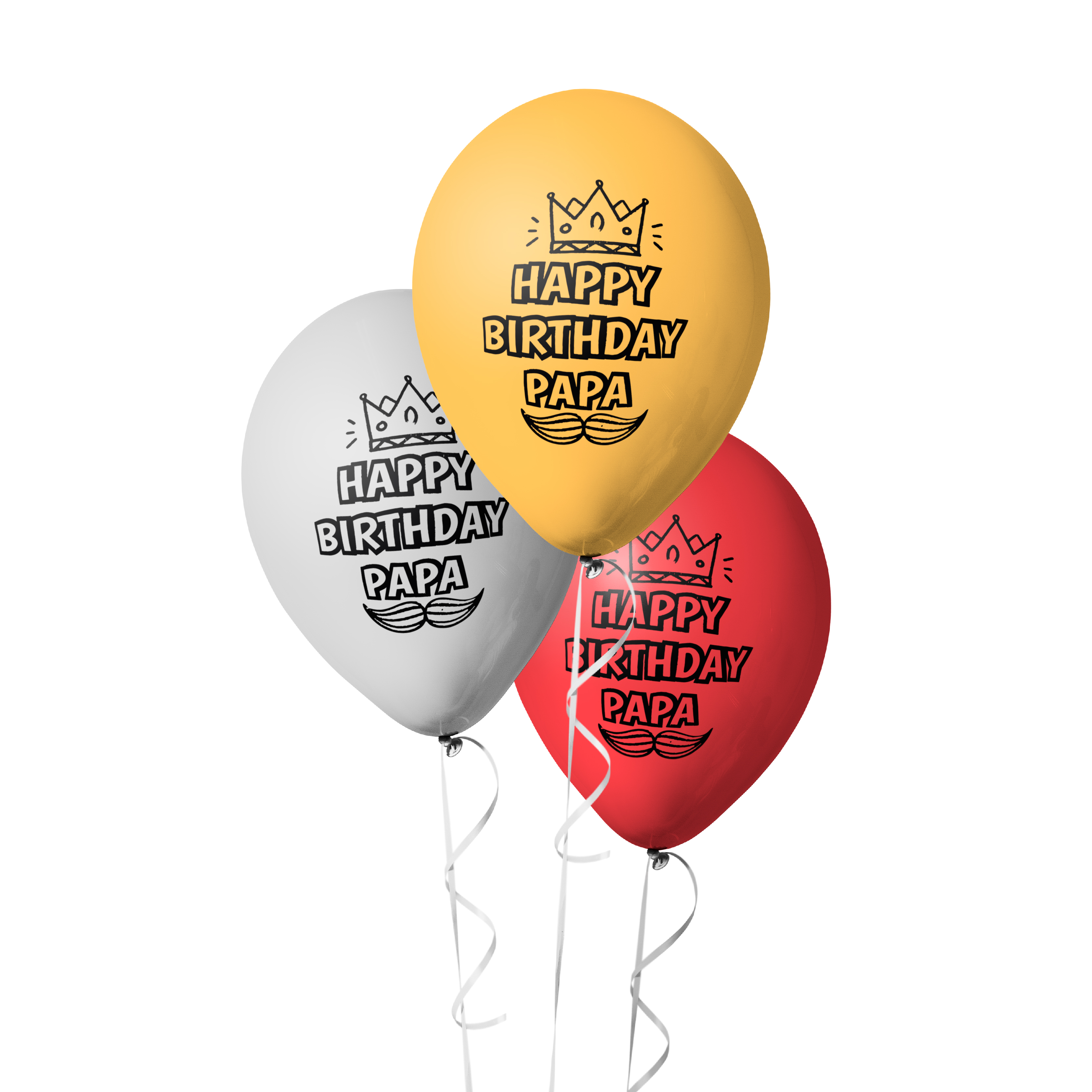 The Magic Balloons-Dad Birthday Decoration: 30 pcs Happy Birthday Dad Balloons Multicolor Red Gold & Silver Latex Balloons