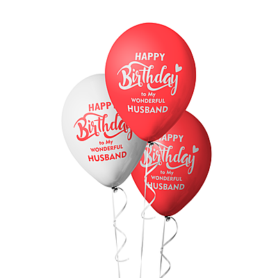 The Magic Balloons- Happy Birthday Balloons-for Husband-Multicolour Party/Decoration Balloons, Pack of 10 pcs