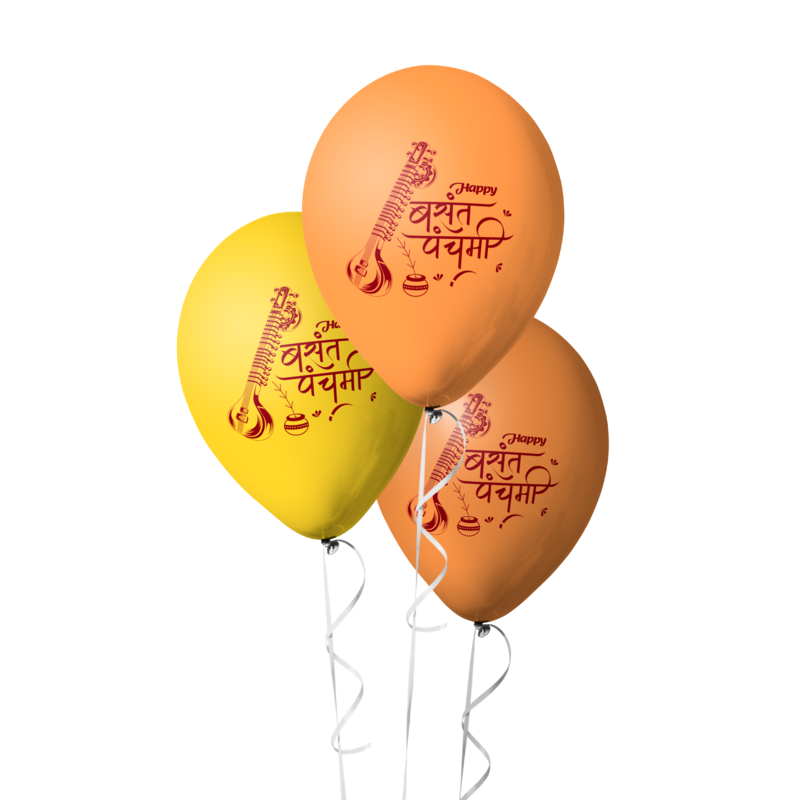 Basant Panchami Balloons Pack of 30pcs Orange and Yellow Balloons for Vasant Panchami Decoration Saraswati Puja Decorations
