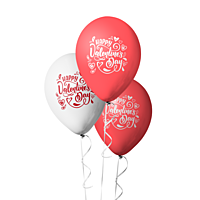 The Magic Balloons - Happy Valentine's Day Balloons Red and White Latex Balloons Pack of 30pcs - Valentine Printed Balloons Set for Valentine Day Decorations.