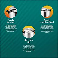 Signora ware Hot Delight Casserole With Handle ,Steel Lid, 2.1 Liter