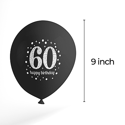 The Magic Balloons- 60th Birthday Balloons Decorations - Pack of 30 Black, Gold & Silver Balloons for Men & Women - Premium Helium Quality Birthday Party Supplies-181159