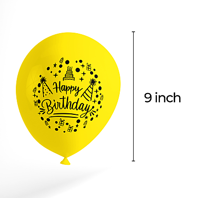 The Magic Balloons- Happy Birthday Balloons- Boy/Girl/husband/wife/men/woman Multicolored Happy Birthday Printed Party/Decoration Balloons, Pack of 30 pcs