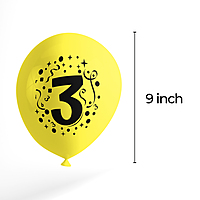 The Magic Balloons- 3 Number Balloons Latex Balloons For Three Number Theme Balloons Pack of 30pcs | Multicolor Balloons Decoration For Birthday Anniversary | Party Supplier