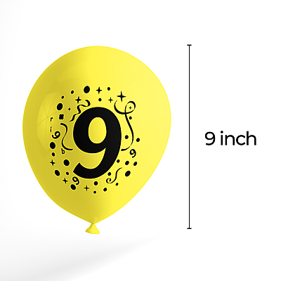 The Magic Balloons- 9 Number Balloons Latex Balloons For Nine Number Theme Balloons Pack of 30pcs | Multicolor Balloons Decoration For Birthday Anniversary | Party Supplier
