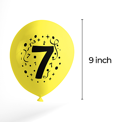 The Magic Balloons- 7 Number Balloons Latex Balloons For Seven Number Theme Balloons Pack of 30pcs | Multicolor Balloons Decoration For Birthday Anniversary | Party Supplier