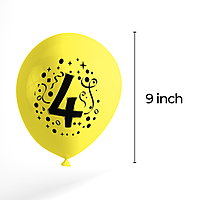 The Magic Balloons- 4 Number Balloons Latex Balloons With Banner For Four Theme Balloons Pack of 21pcs | 20pcs Of Balloons and A Banner | Multicolor Balloons Decoration For Birthday | Party Supplier
