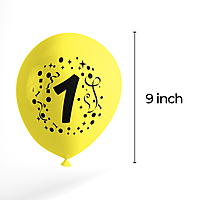 The Magic Balloons- 1 Number Balloons Latex Balloons With Banner For One Theme Balloons Pack of 21pcs | 20pcs Of Balloons and A Banner | Multicolor Balloons Decoration For Birthday | Party Supplier