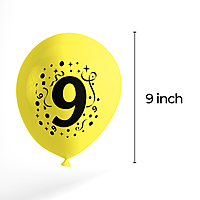 The Magic Balloons- 9 Number Balloons Latex Balloons With Banner For Nine Theme Balloons Pack of 21pcs | 20pcs Of Balloons and A Banner | Multicolor Balloons Decoration For Birthday | Party Supplier