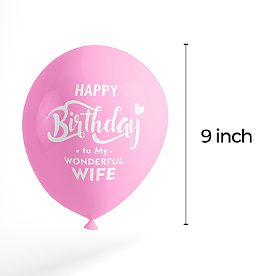 The Magic Balloons- Happy Birthday Balloons for Wife-Multicolour Party Decoration balloon for wife birthday decoration, 9" Metallic Pink and Metallic White balloons Pack of 30 pcs -181447