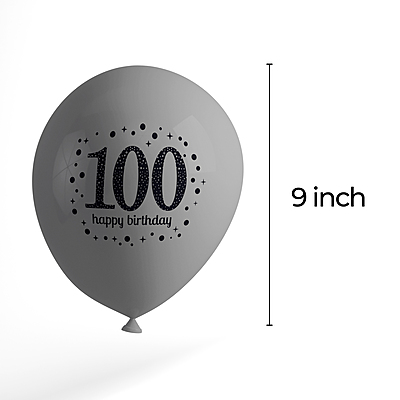 The Magic Balloons-Happy 100th Birthday Balloons for Men and women,100 Birthday Balloons 100th Birthday Party Supplies Black Gold and Silver Birthday Decorations balloons party décor pack of 30 pc