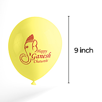 The Magic Balloons Store-Happy Ganesh Chaturthi decoration Balloons, Ganesh Chaturthi decorations at mandaps/ home Pack of 30 multicolour Metallic yellow, metallic orange metallic Red balloons-181453