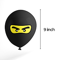 The Magic Balloons Store- Printed Ninja Eyes Theme Balloons For Theme Parties Kid Room Decor Children Day With Multicolor Balloons Pack Of 10pcs- 181603