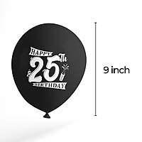 Make Your 25th Birthday Celebration Extra Special With Our Combo Kit Of 30pcs Printed Balloons And A Banner Pack Of 31pcs