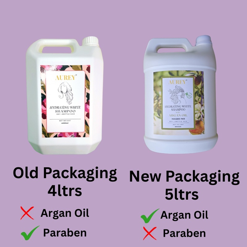 Aurey Hydrating White Shampoo With Argan Oil Paraben Free 5000 ml