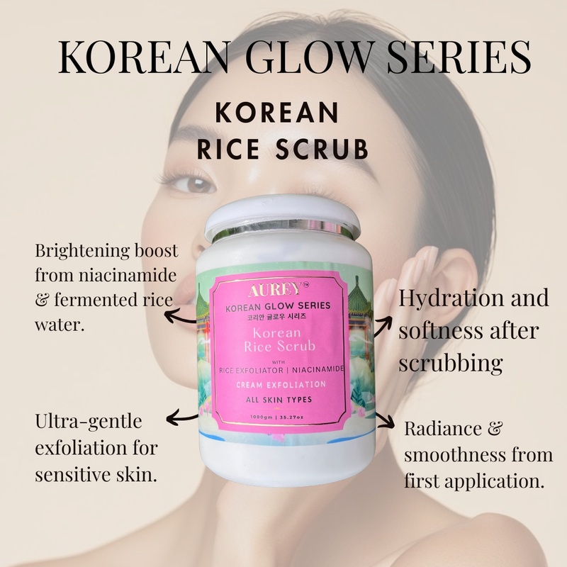 Aurey Korean Rice Scrub With Rice Exfoliator & Niacinamide 1Kg