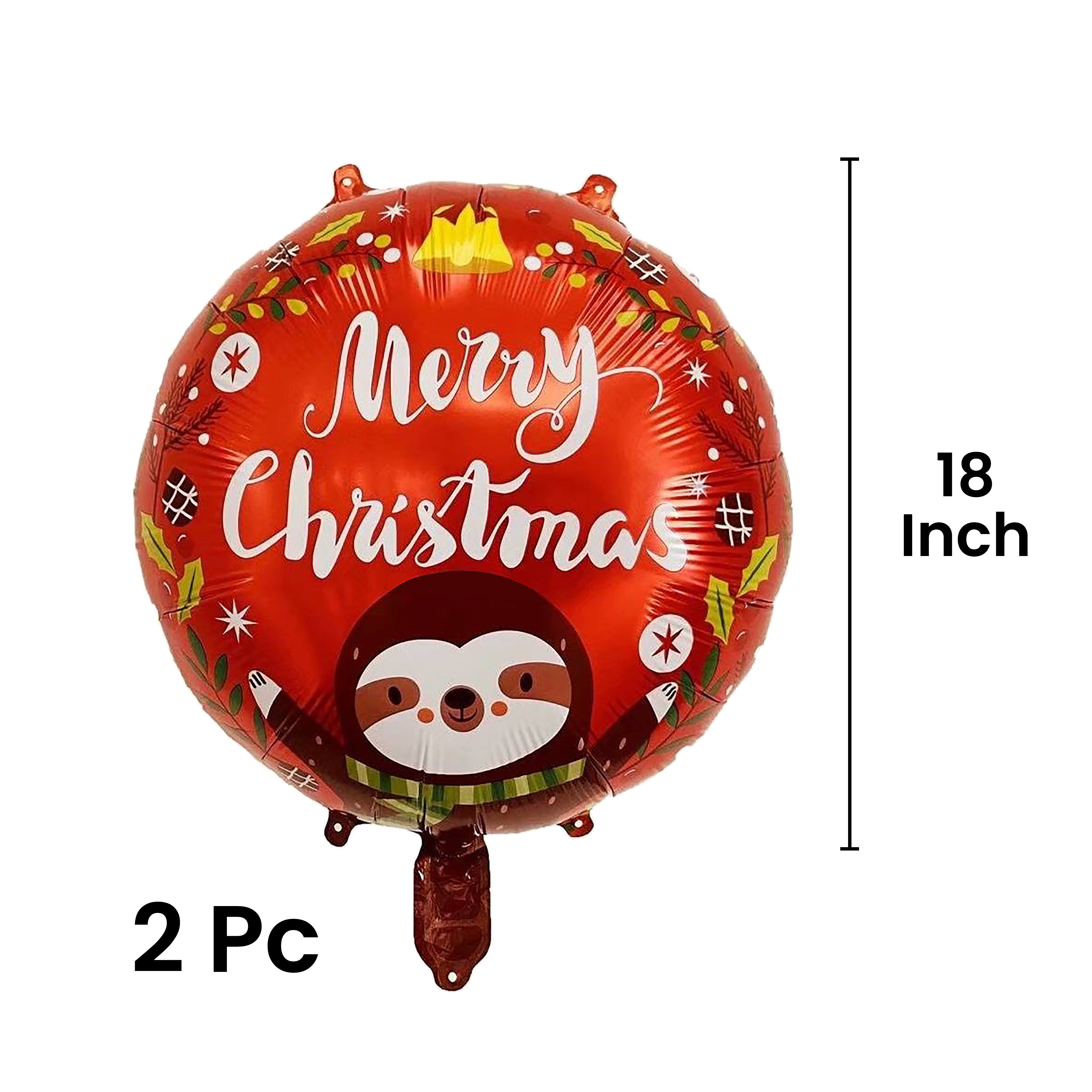 The Magic Balloons - Christmas Theme Foil Balloons For Christmas Party Decoration Pack Of 5pcs Star, Circle, And Stocking Sock foil balloons For Home Office & School Decor Christmas Party Supplier