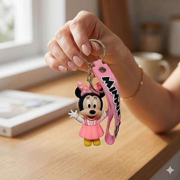 Minnie Keychain, Rubber Key Chain