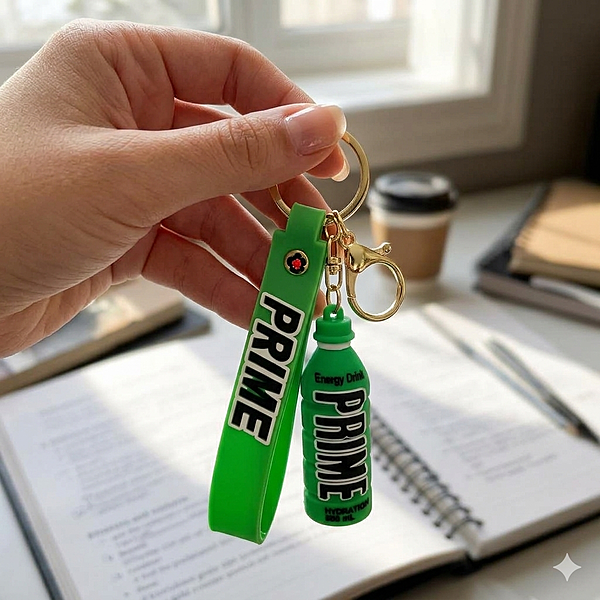 Prime Bottle , Rubber Key Chain