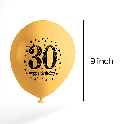 The Magic Balloons- Make Your 30th Birthday Celebration Memorable with 30 Black, Gold, and Silver Balloons - Perfect Party Supplies for Men and Women!