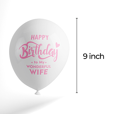 The Magic Balloons- Happy Birthday Balloons for Wife-Multicolour Party Decoration balloon for wife birthday decoration, 9" Metallic Pink and Metallic White balloons Pack of 30 pcs -181447