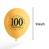 The Magic Balloons-Happy 100th Birthday Balloons for Men and women,100 Birthday Balloons 100th Birthday Party Supplies Black Gold and Silver Birthday Decorations balloons party décor pack of 30 pc