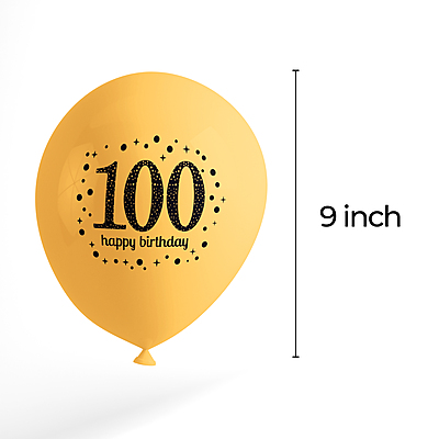 The Magic Balloons-Happy 100th Birthday Balloons for Men and women,100 Birthday Balloons 100th Birthday Party Supplies Black Gold and Silver Birthday Decorations balloons party décor pack of 30 pc
