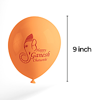 The Magic Balloons Store-Happy Ganesh Chaturthi decoration Balloons, Ganesh Chaturthi decorations at mandaps/ home Pack of 30 multicolour Metallic yellow, metallic orange metallic Red balloons-181453