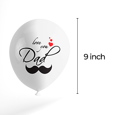 The Magic Balloons- I Love You Dad Balloon for Happy Birthday Father's Day Best Dad Ever Balloon Decoration for Father’s Day Party Gold & White metallic Balloons Pack of 30 pcs-181437