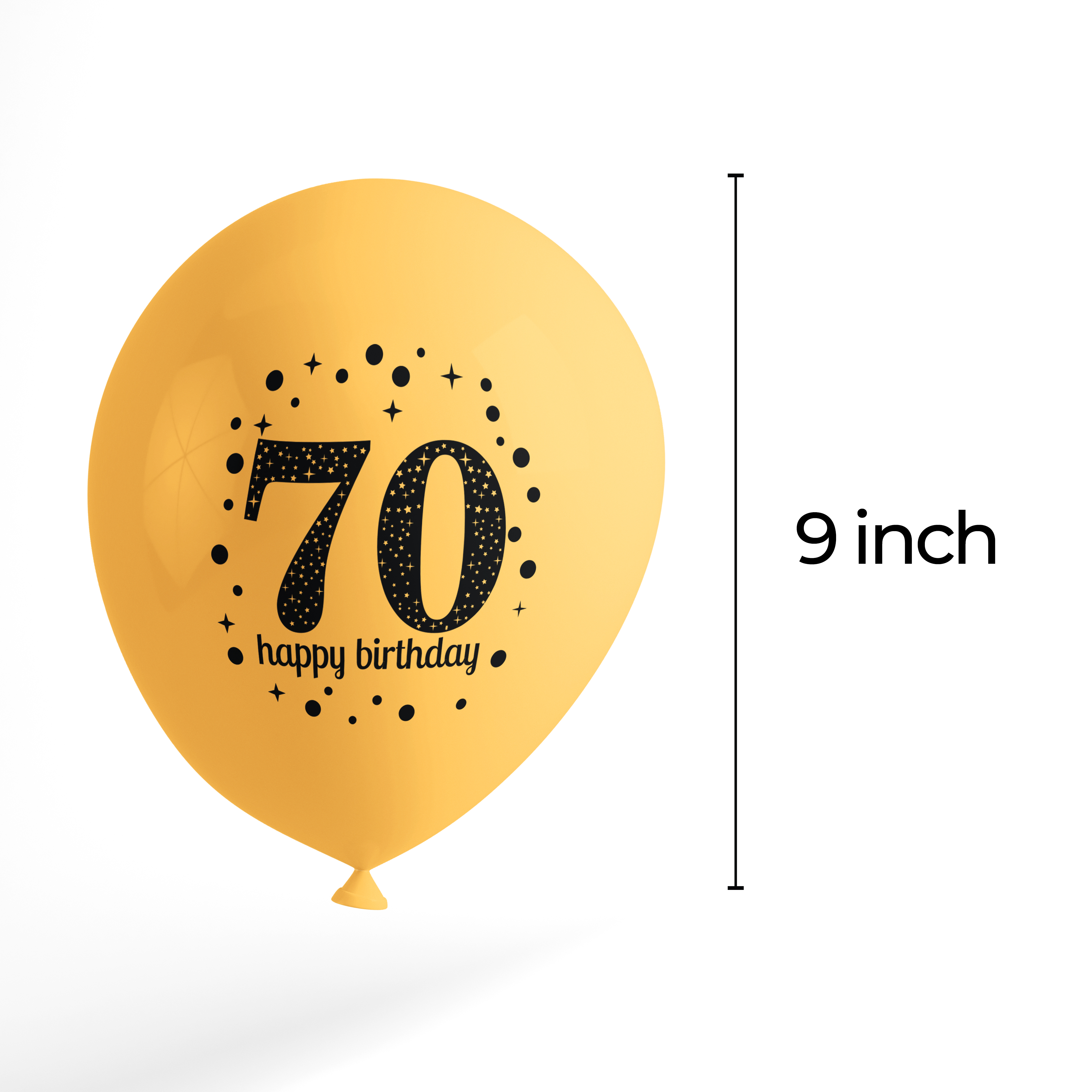 The Magic Balloons- Happy 70th Birthday decoration kit combo- 48 pcs Black Golden & silver 30 pcs rubber/latex balloons, Birthday Foil banner with 30 Number foil, 2pcs Golden foil Curtain & air-pump