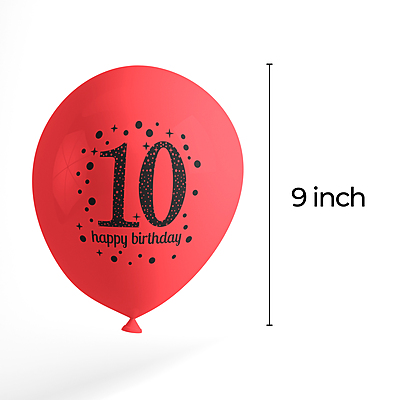 The Magic Balloons- Happy 10th Birthday Balloons pack of 100- 181233