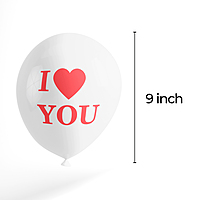 The Magic Balloons-I Love U Printed Red Heart Shape Latex Balloons Pack Of 10-181412