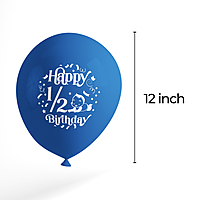 The Magic Balloons -Blue and Silver Half Birthday Latex Balloons (Pack of 10)