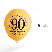 The Magic Balloon- Happy 90th Birthday Combo Kit with 30pcs Printed Balloons 1 Banner Pack of 31pcs