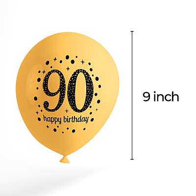 The Magic Balloon- Happy 90th Birthday Combo Kit with 30pcs Printed Balloons 1 Banner Pack of 31pcs