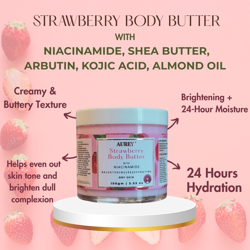 Aurey Strawberry Body Butter With Niacinamide 100 gm
