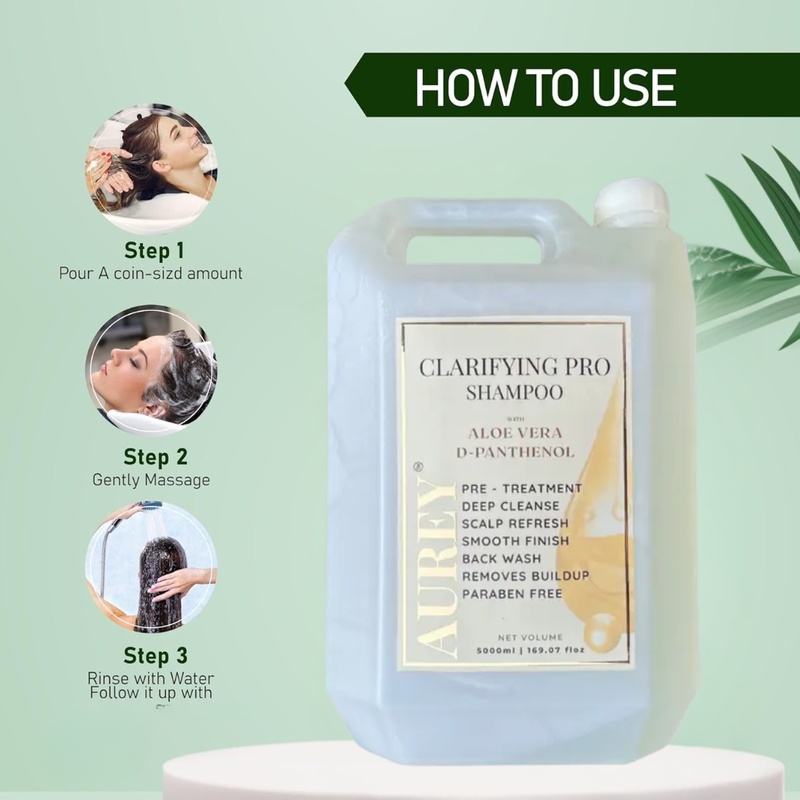Aurey Clarifying Pro Shampoo With Aloe Vera & D-Panthenol 5000 ml