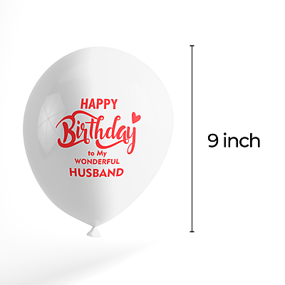 The Magic Balloons- Happy Birthday Balloons-for Husband-Multicolour Party/Decoration Balloons, Pack of 10 pcs