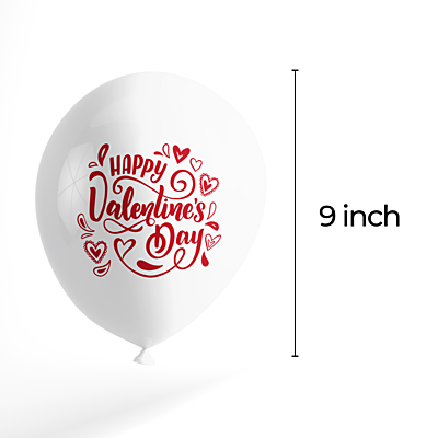 The Magic Balloons - Happy Valentine's Day Balloons Red and White Latex Balloons Pack of 30pcs - Valentine Printed Balloons Set for Valentine Day Decorations.