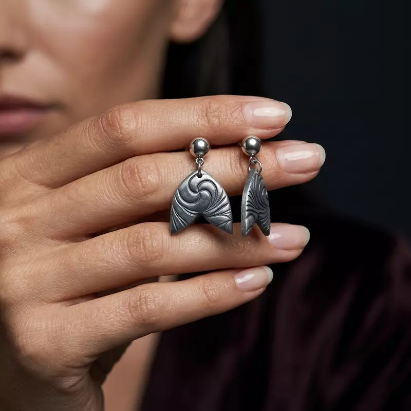 Obsidian Winged Drop Earrings