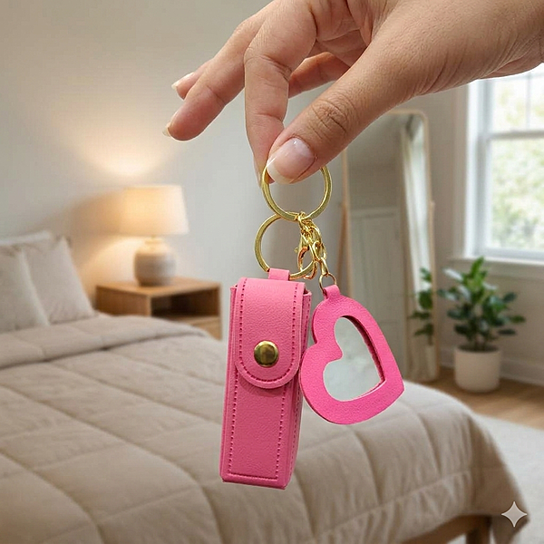 Lipstick Holder, Pink , Key Chain