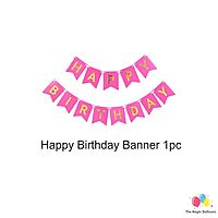 The Magic Balloons- Barbie Theme Balloons Latex Balloons For Barbie Theme Parties Pack of 21pcs 20pcs of Pink and White balloons And A Banner Party Supplier For Birthday.